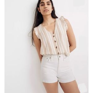 Madewell High-Rise Denim Shorts in White - NWT, 31